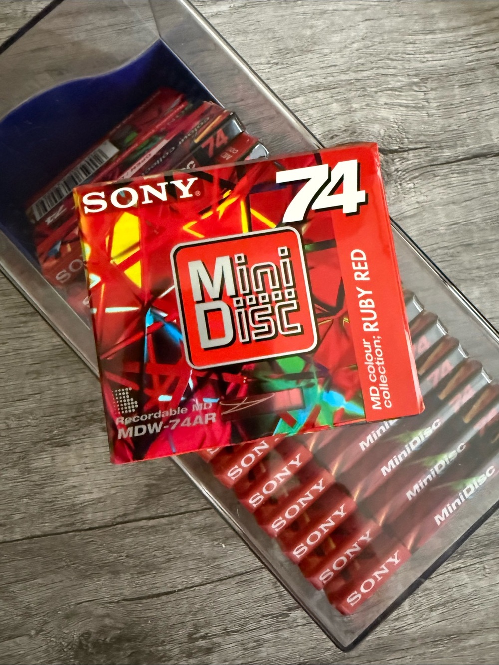 (14) Sony Japan Minidisc Recordable MD MDW-74AR Ruby Red w/Case